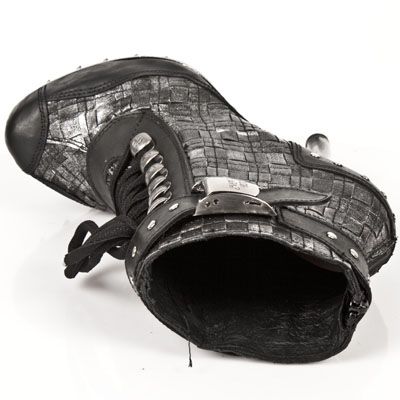  M.PUNK028-C2 ITALI NEGRO TRENZADO PLATA PL ACERO COBRA GARRA New Rock M.PUNK028-C2  8