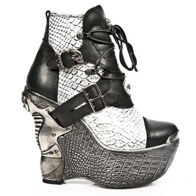  M.PZ001-C5 ITALI NEGRO PITON BLANCO PLATA PL PANZER PLATA AC New Rock M.PZ001-C5  2