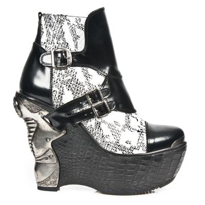  M.PZ001-L2 CHAROL NEGRO PITON BLANCO NEGRO PL PANZER NEGRO T New Rock M.PZ001-L2  1