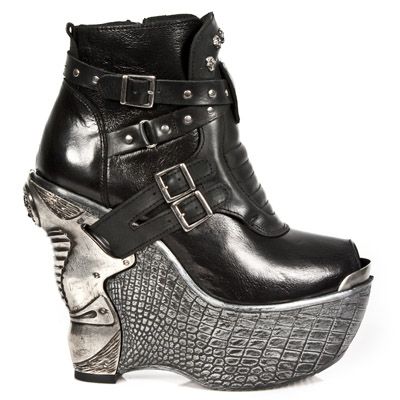  M.PZ008-C1 NOMADA ITALI NEGRO PL PANZER PLATA TACON ACERO New Rock M.PZ008-C1  1