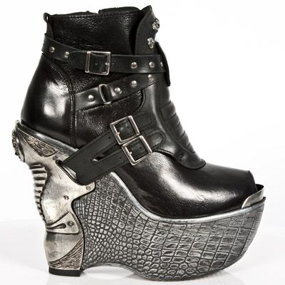  M.PZ008-C1 NOMADA ITALI NEGRO PL PANZER PLATA TACON ACERO New Rock M.PZ008-C1  2