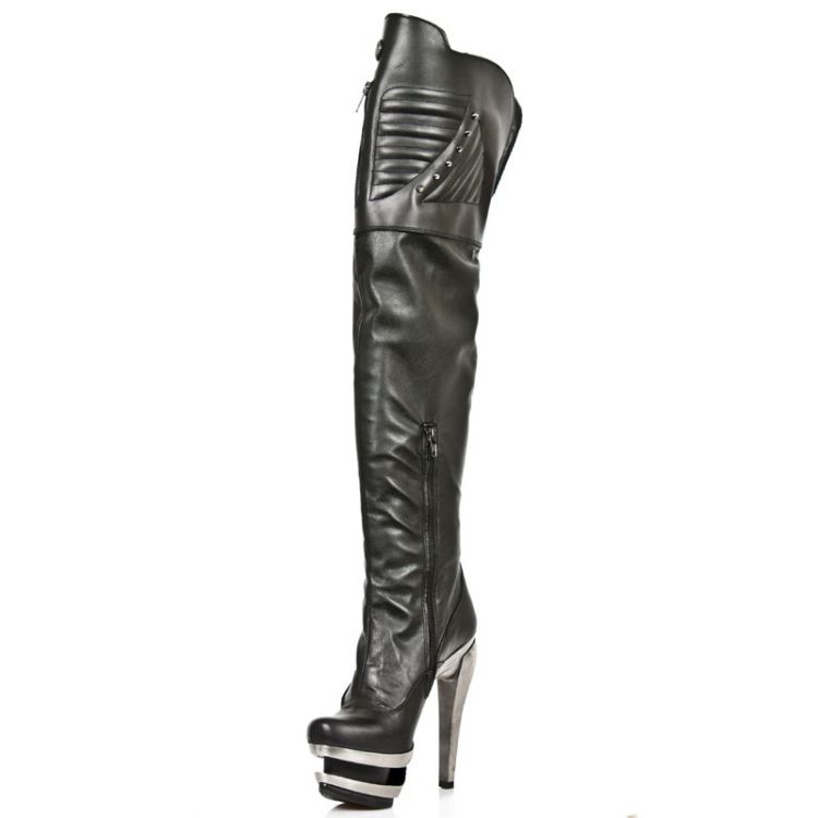  M.ROCK080-C1 ITALI NEGRO NAPA ELASTICA NEGRA PL ACERO LISO T New Rock M.ROCK080-C1  5
