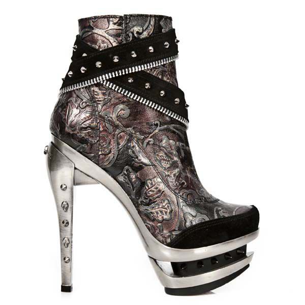  M.ROCK201-C2 VELOUR NEGRO VINTAGE FLOWER ROJO ROCK ACERO New Rock M.ROCK201-C2  1