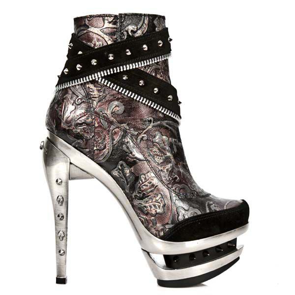  M.ROCK201-C2 VELOUR NEGRO VINTAGE FLOWER ROJO ROCK ACERO New Rock M.ROCK201-C2  2