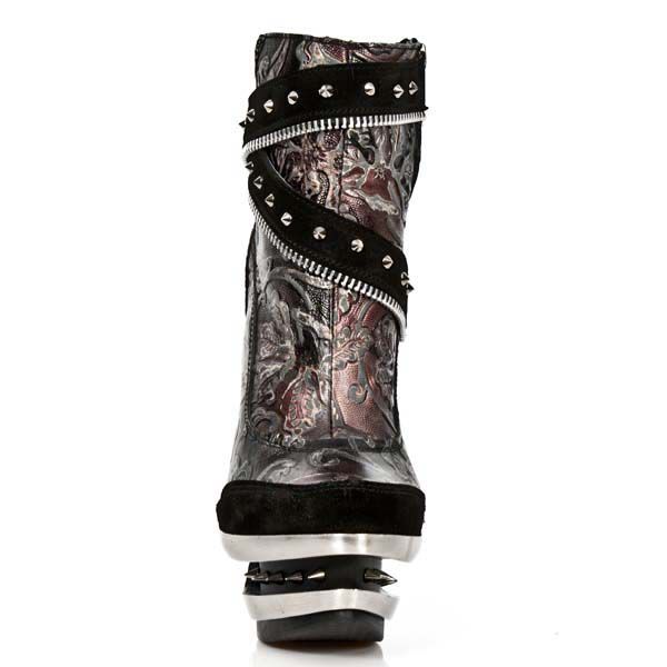  M.ROCK201-C2 VELOUR NEGRO VINTAGE FLOWER ROJO ROCK ACERO New Rock M.ROCK201-C2  4