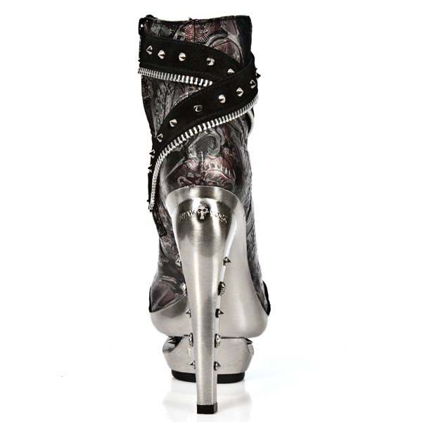 M.ROCK201-C2 VELOUR NEGRO VINTAGE FLOWER ROJO ROCK ACERO New Rock M.ROCK201-C2  6