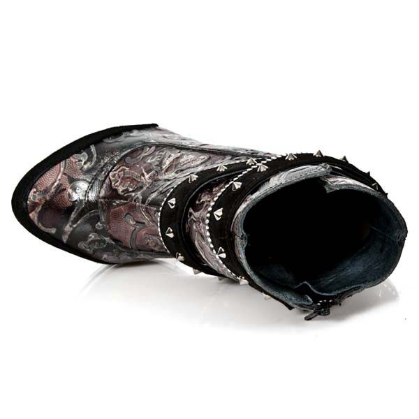  M.ROCK201-C2 VELOUR NEGRO VINTAGE FLOWER ROJO ROCK ACERO New Rock M.ROCK201-C2  8