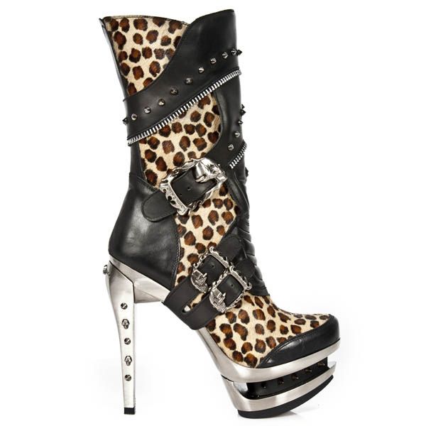  M.ROCK203-C2 ITALI NEGRO PELO LEOPARDO ROCK ACERO New Rock M.ROCK203-C2  2