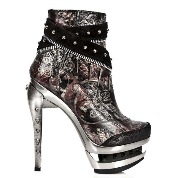  M.ROCK206-C1 VELOUR NEGRO VINTAGE FLOWER ROJO ROCK ACERO New Rock M.ROCK206-C1  2