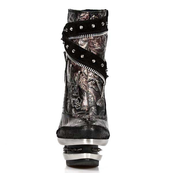  M.ROCK206-C1 VELOUR NEGRO VINTAGE FLOWER ROJO ROCK ACERO New Rock M.ROCK206-C1  4