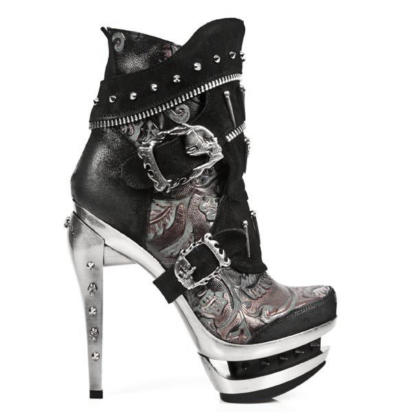  M.ROCK210-C1 VELOUR NEGRO VINTAGE FLOWER ROJO ROCK ACERO New Rock M.ROCK210-C1  2