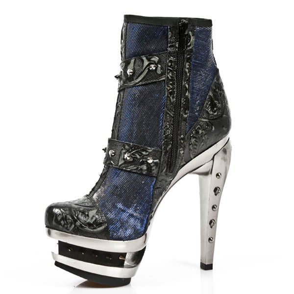  M.ROCK217-C5 VINTAGE FLOWER NEGRO CYBERTEX AZUL ROCK ACERO New Rock M.ROCK217-C5  5