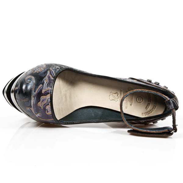  M.ROCK223-C3 VINTAGE FLOWER LILA PIEL VIVO NEGRO ROCK ACERO New Rock M.ROCK223-C3  8