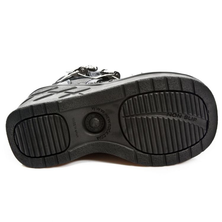  M.SP0003-C2 DRAMA CHAROL NEGRO BOX PLANE DIAMANTE GRABADO NE New Rock M.SP0003-C2  7