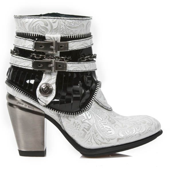  M.TX002-C10 VINTAGE FLOWER BLANCO PLATA CHAROL NEGRO TEXAS N New Rock M.TX002-C10  1