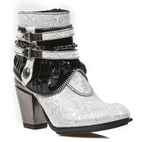  M.TX002-C10 VINTAGE FLOWER BLANCO PLATA CHAROL NEGRO TEXAS N New Rock M.TX002-C10  3