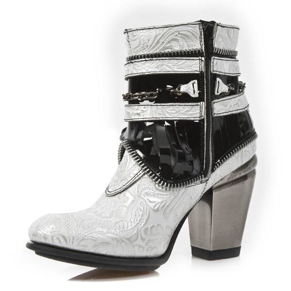  M.TX002-C10 VINTAGE FLOWER BLANCO PLATA CHAROL NEGRO TEXAS N New Rock M.TX002-C10  5