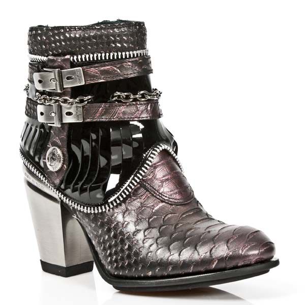  M.TX002-C3 SERPENTE MAKI LILA CHAROL NEGRO TEXAS NEGRO TACON New Rock M.TX002-C3  3