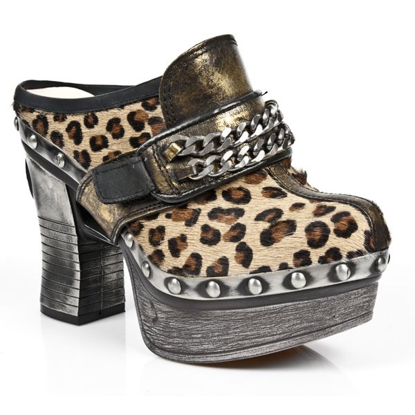  M.Z002-C9 BOX OROMANE PELO LEOPARDO ITALI NEG PL ZUECO NEG P New Rock M.Z002-C9  2
