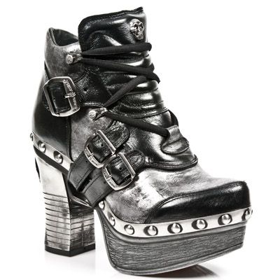 Ботильоны M.Z010-C2 NOMADA NEGRO BOX PLANE PL ZUECO NEGRO PIEDRA ENT New Rock M.Z010-C2 Изображение 3