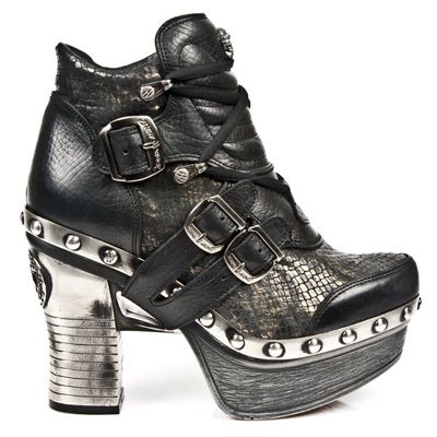  M.Z010-C8 BUFALO NEGRO ENCOG PITON PLIS NEGRO ORO PL ZUECO N New Rock M.Z010-C8  2