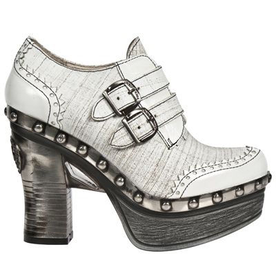  M.Z016-L1 CHAROL BLANCO RASPADO BLANCO PL ZUECO NEGRO PIEDRA New Rock M.Z016-L1  1