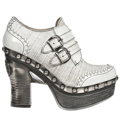  M.Z016-L1 CHAROL BLANCO RASPADO BLANCO PL ZUECO NEGRO PIEDRA New Rock M.Z016-L1  2