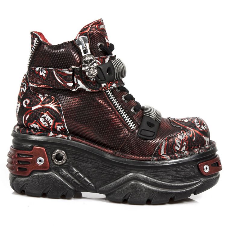 Ботинки M.1065-S3 VINTAGE FLOWER POLAR ROJO, BOX ROJO-METAL GRA DIAM New Rock M.1065-S3 Изображение 1