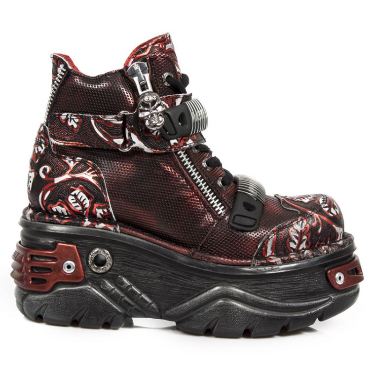 Ботинки M.1065-S3 VINTAGE FLOWER POLAR ROJO, BOX ROJO-METAL GRA DIAM New Rock M.1065-S3 Изображение 2