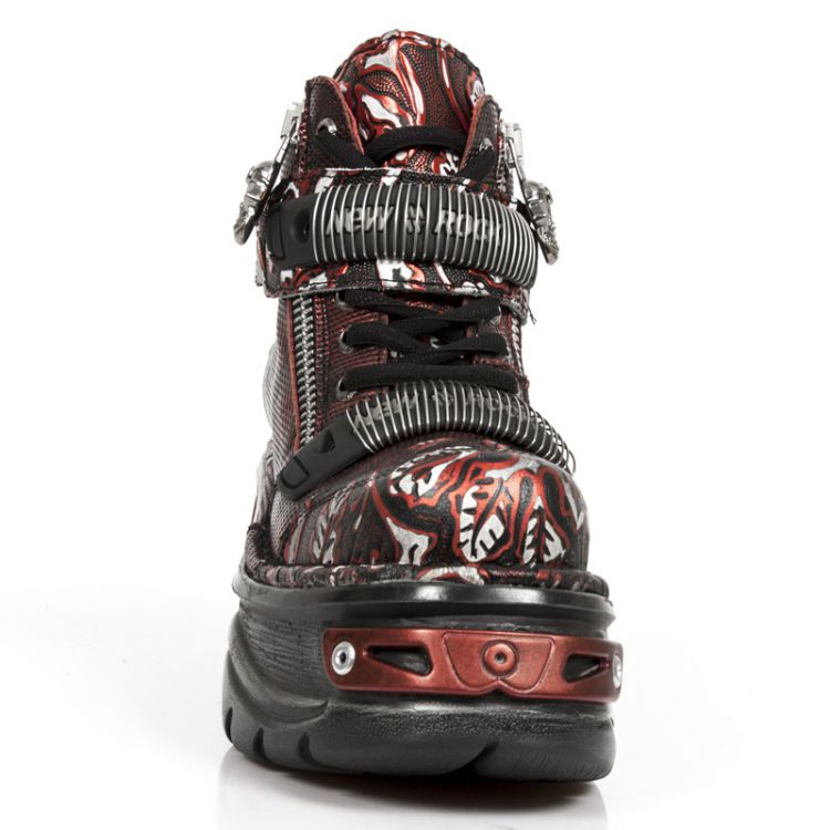 Ботинки M.1065-S3 VINTAGE FLOWER POLAR ROJO, BOX ROJO-METAL GRA DIAM New Rock M.1065-S3 Изображение 4