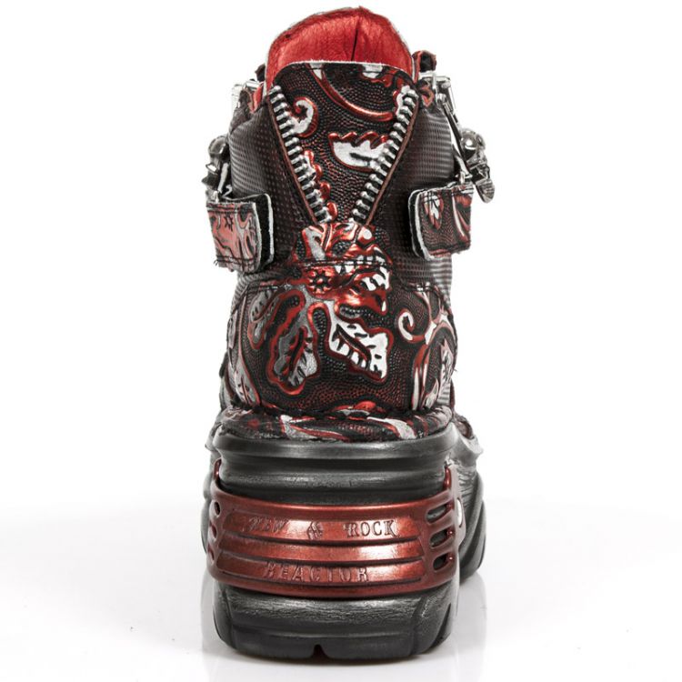 Ботинки M.1065-S3 VINTAGE FLOWER POLAR ROJO, BOX ROJO-METAL GRA DIAM New Rock M.1065-S3 Изображение 6