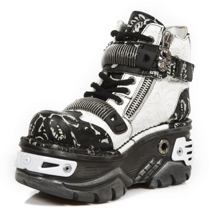  M.1065-S5 VINTAGE FLOWER POLAR NEGRO, VINTAGE FLOWER BLANCO New Rock M.1065-S5  5