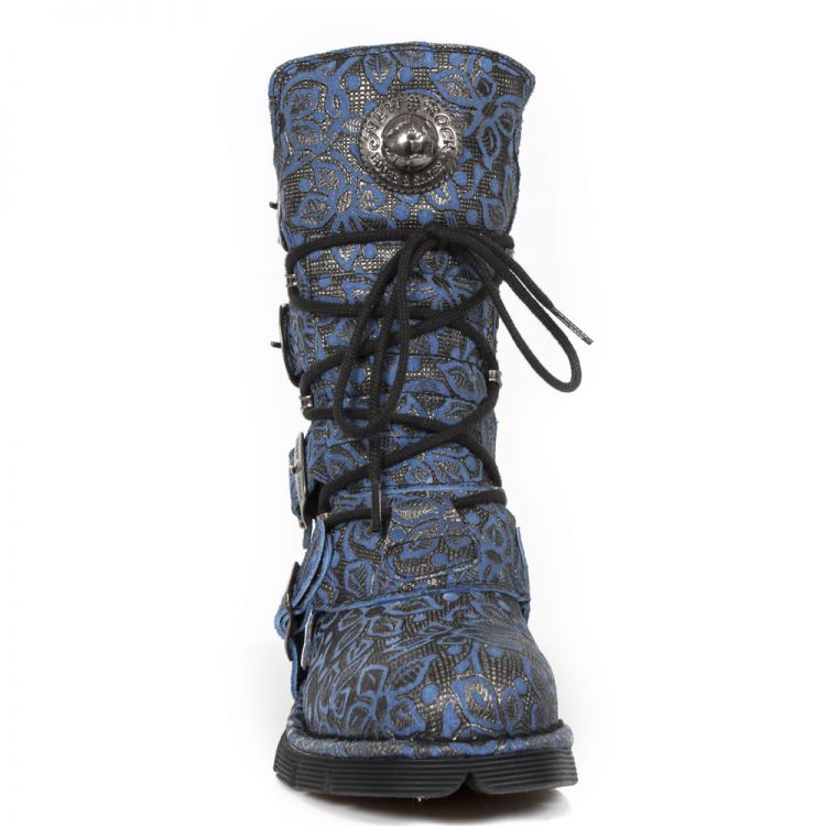  M.1473-C33 FLORAL BOX PLANE AZUL REVESS AZUL PLANING NEGRO S New Rock M.1473-C33  4