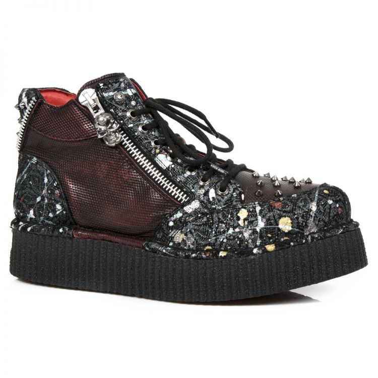  M.CRP002-C2 FLORAL PAINT NEGRO BOX ROJO-METAL GRABADO DIAMAN New Rock M.CRP002-C2  1