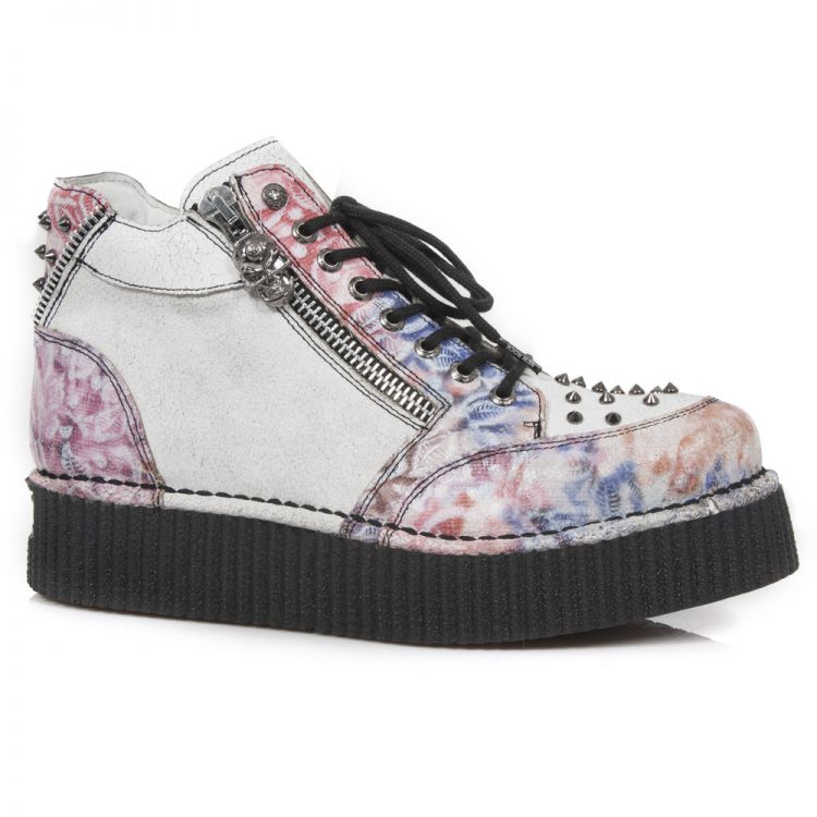  M.CRP002-C7 FLORAL CRACK OLEO CRACK BLANCO NEO CREEPERS NEGR New Rock M.CRP002-C7  1