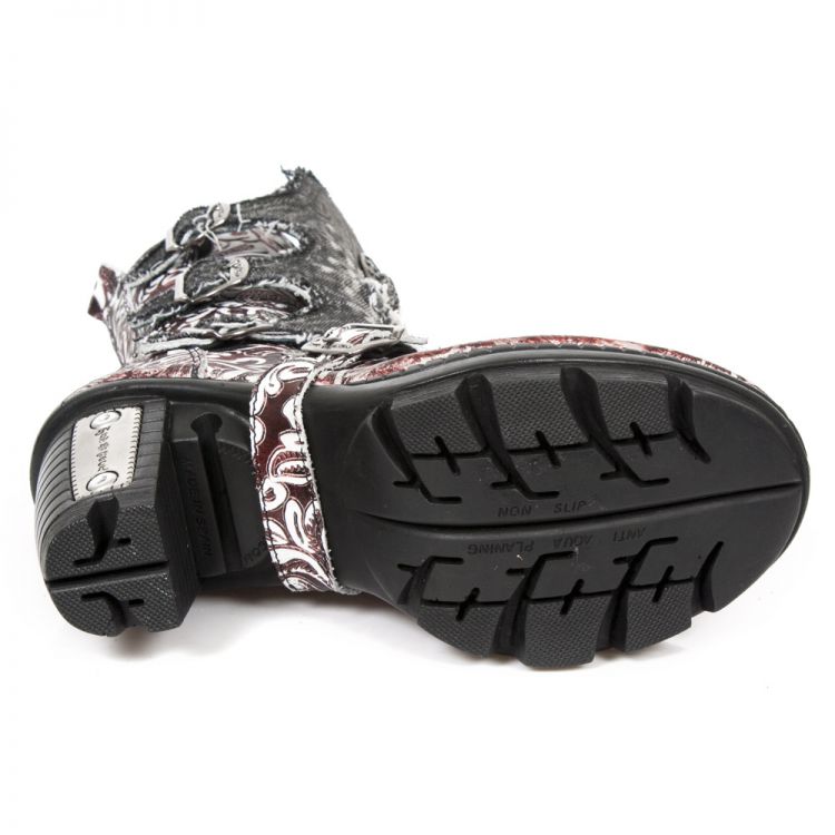  M.NEOTR045-C2 VINTAGE FLOWER POLAR ROJO DENIN NEGRO ROTO NEO New Rock M.NEOTR045-C2  7
