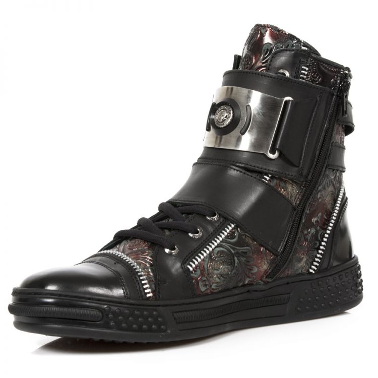  M.PS028-C3 RAW NEGRO ITALI NEGRO VINTAGE-2 FLOWER ROJO PISA New Rock M.PS028-C3  5