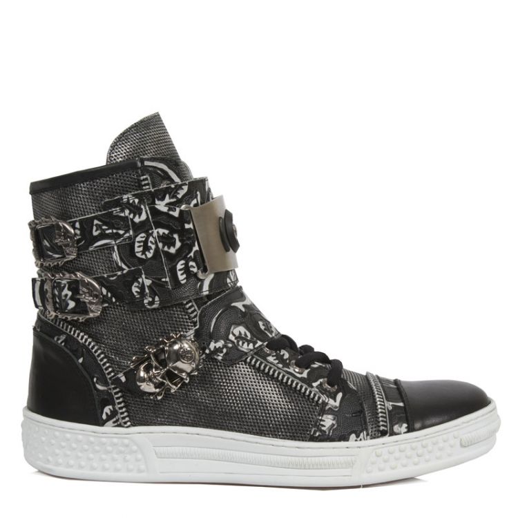  M.PS028-S2 RAW NEGRO, VINTAGE FLOWER POLAR NEGRO, BOX PLANE New Rock M.PS028-S2  1