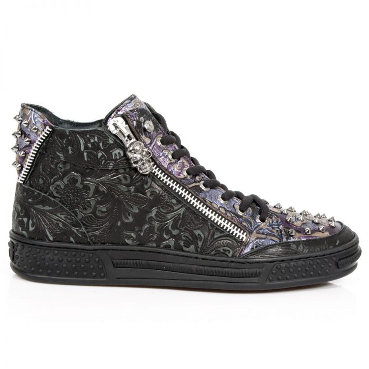  M.PS029-C3 VINTAGE FLOWER NEGRO FLOWER LILA PISA NEGRO New Rock M.PS029-C3  3