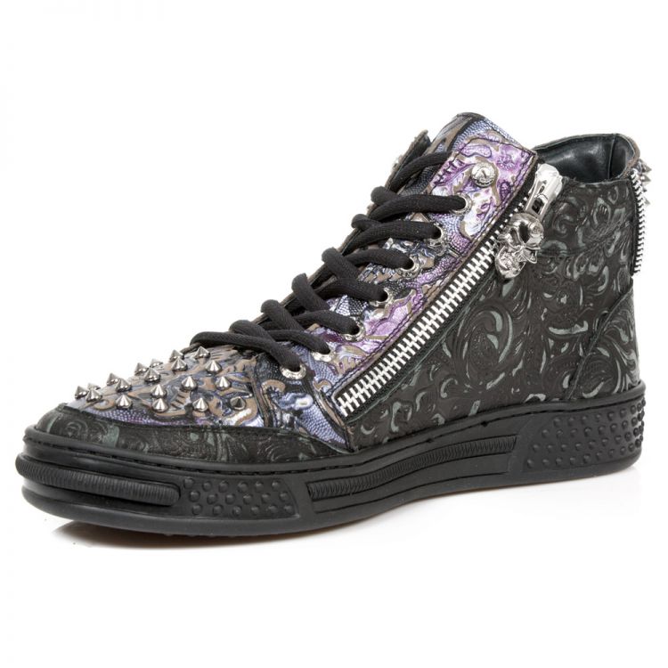  M.PS029-C3 VINTAGE FLOWER NEGRO FLOWER LILA PISA NEGRO New Rock M.PS029-C3  5