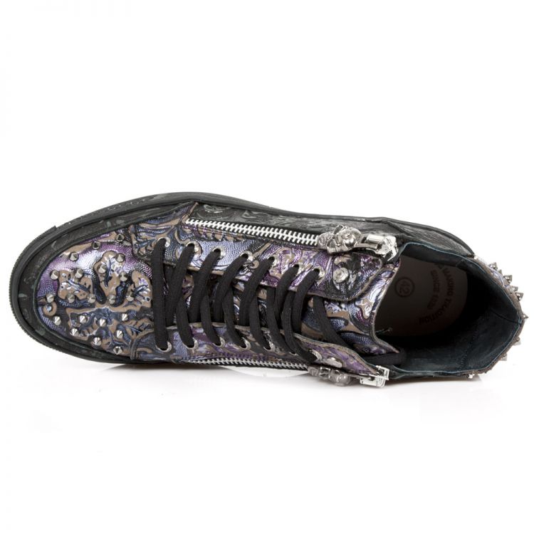  M.PS029-C3 VINTAGE FLOWER NEGRO FLOWER LILA PISA NEGRO New Rock M.PS029-C3  8