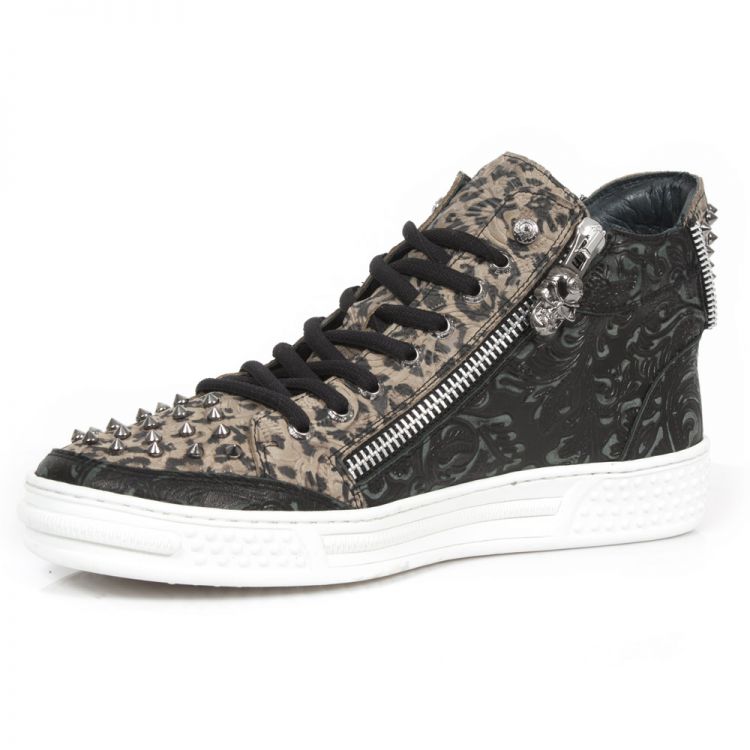  M.PS029-C4 VINTAGE FLOWER NEGRO FLOWER LEOPARDO PISA BLANCO New Rock M.PS029-C4  5