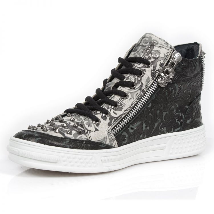  M.PS029-C9 VINTAGE FLOWER NEGRO CAMUFLAGE GRIS PISA BLANCO New Rock M.PS029-C9  5