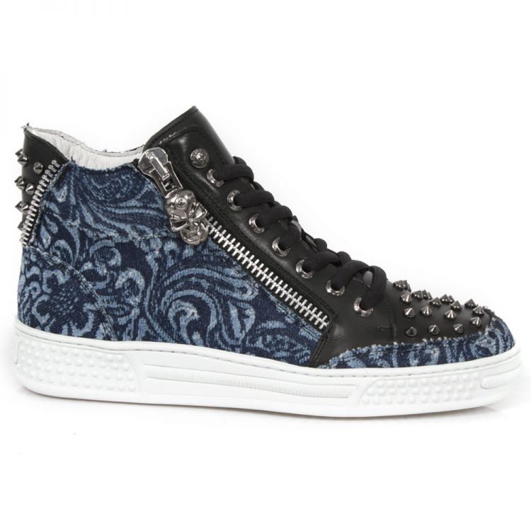  M.PS039-C23 VINTAGE FLOWER DENIM AZUL RAW NEGRO PISA BLANCO New Rock M.PS039-C23  2