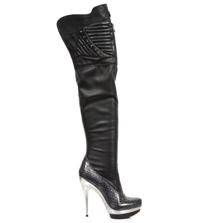 M.PUNK080-C2 PITON NEGRO GRAFITO REVESS ROJO NAPA ELASTICA N New Rock M.PUNK080-C2  1