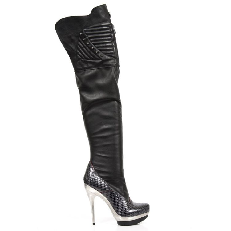  M.PUNK080-C2 PITON NEGRO GRAFITO REVESS ROJO NAPA ELASTICA N New Rock M.PUNK080-C2  2