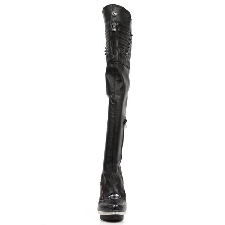  M.PUNK080-C2 PITON NEGRO GRAFITO REVESS ROJO NAPA ELASTICA N New Rock M.PUNK080-C2  4
