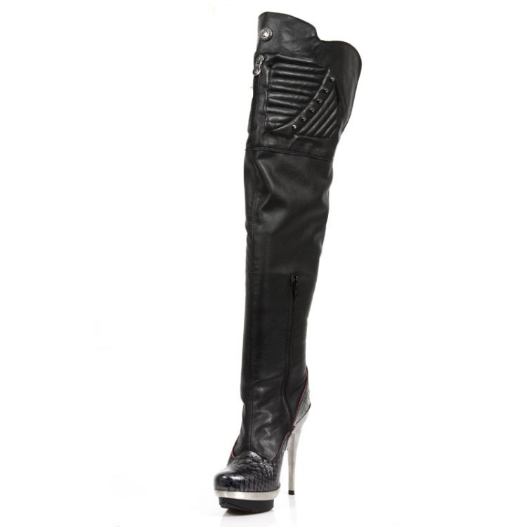  M.PUNK080-C2 PITON NEGRO GRAFITO REVESS ROJO NAPA ELASTICA N New Rock M.PUNK080-C2  5