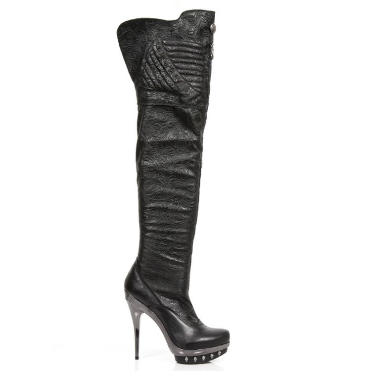  M.PUNK080-C4 RAW NEGRO NAPA PU ELASTICA VINTAGE FLOWER NEGRO New Rock M.PUNK080-C4  1