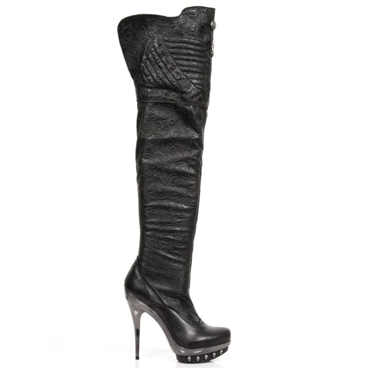  M.PUNK080-C4 RAW NEGRO NAPA PU ELASTICA VINTAGE FLOWER NEGRO New Rock M.PUNK080-C4  2